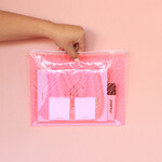 Sobre Pvc Paprika Trama Rosa Logo 26X23 Con Cierre Zip